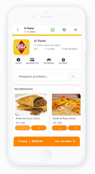 Tela do aplicativo Miix Delivery: Escolha seus favoritos